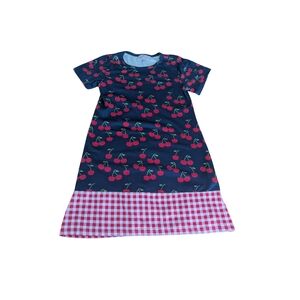 EUC Pete & Lucy Girls Small 6/6x Cherries Check Short Sleeve Red Blue Dress